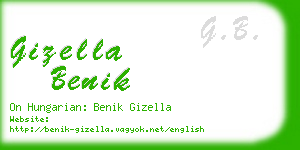 gizella benik business card